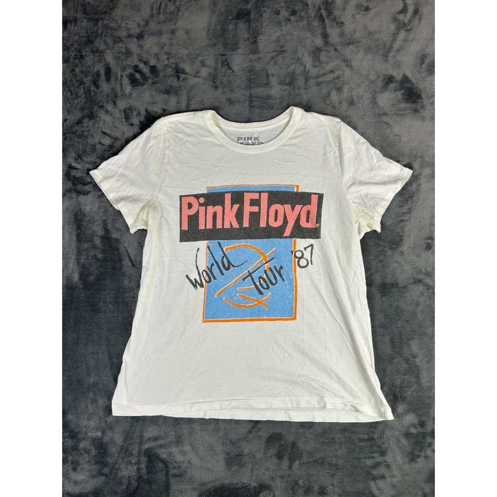 Pink Floyd World Tour '87 T-Shirt L Lucky Brand‎ White Band Tee Retro Graphic